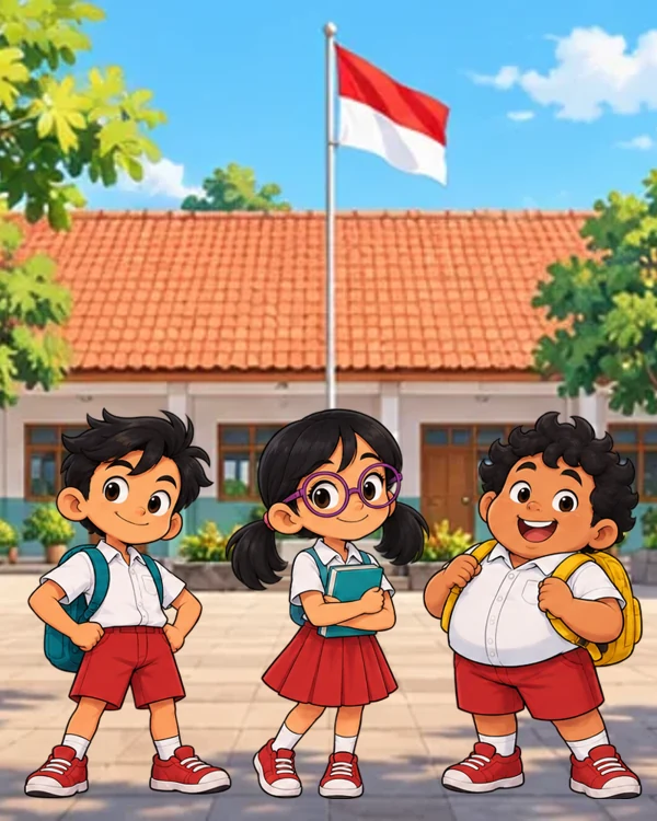 Dika, Alifa dan Bimo di sekolah Indonesia